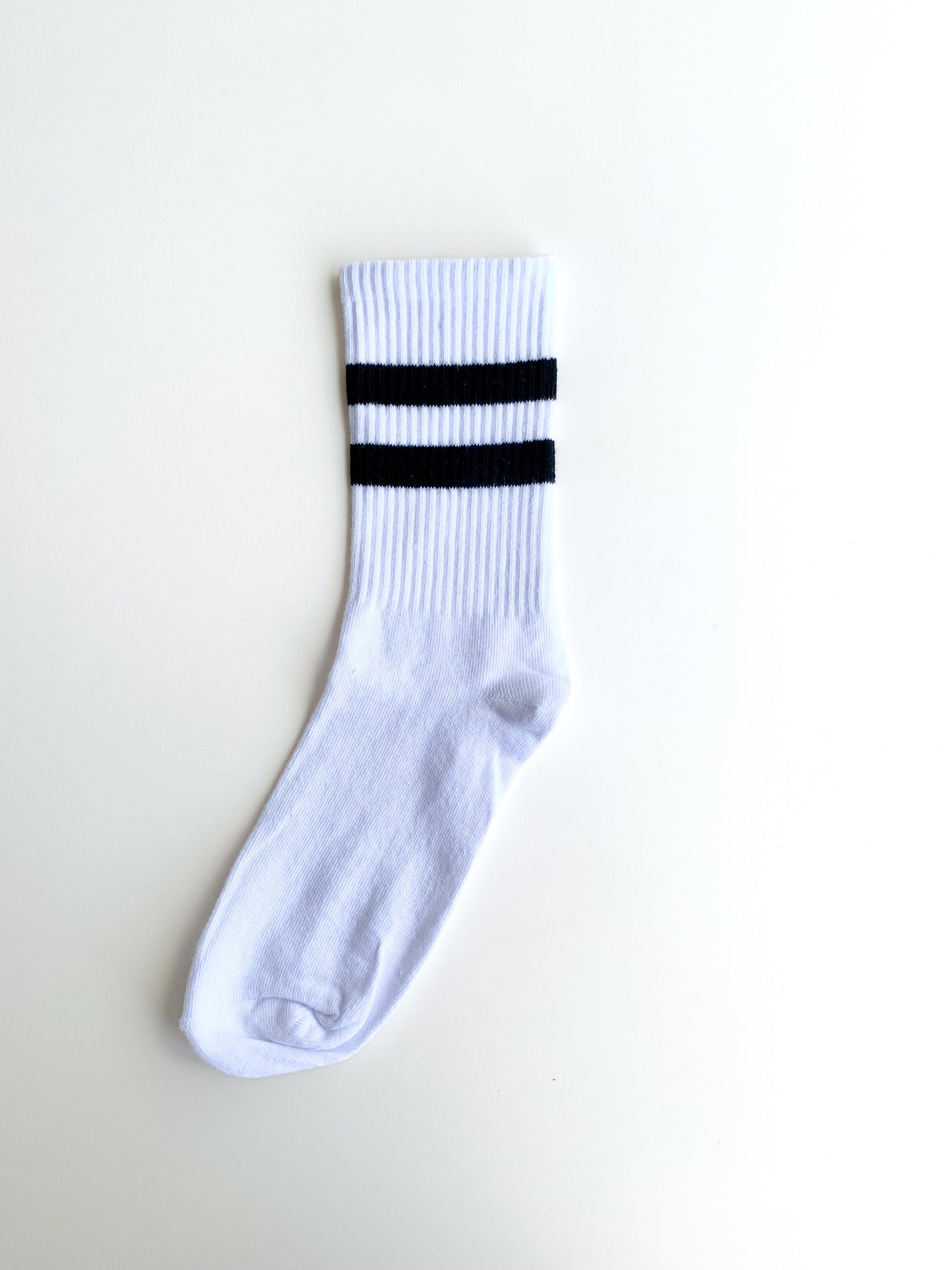 Black Striped White Colored Socks