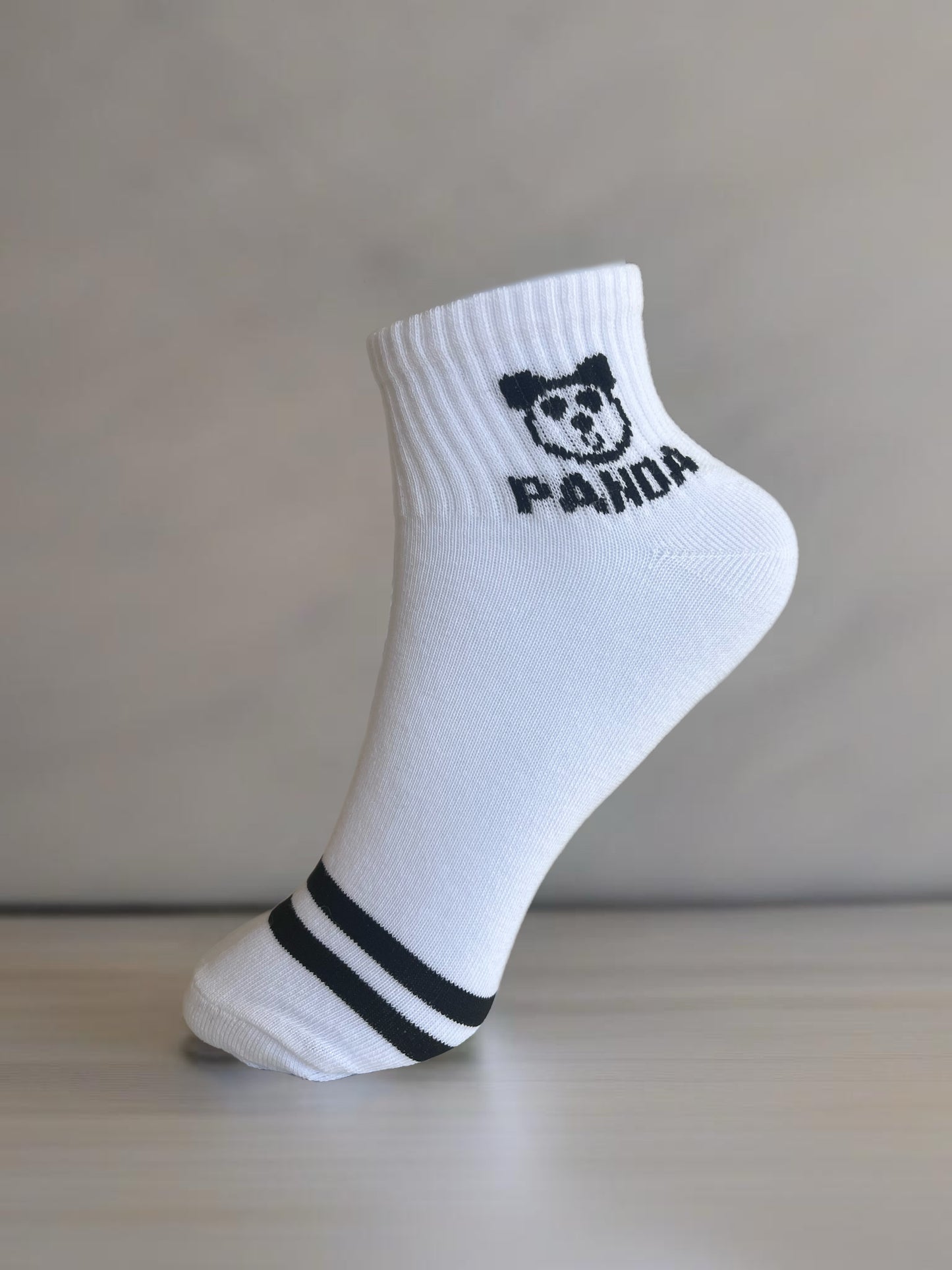 White Colored Booties Socks with Panda Detail