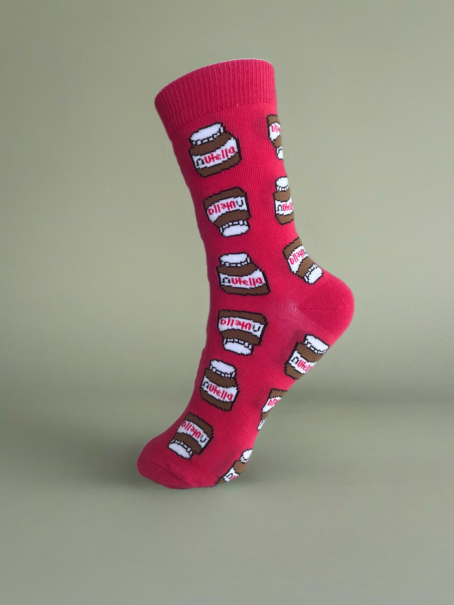 Nutella Detailed Red Colored Socks