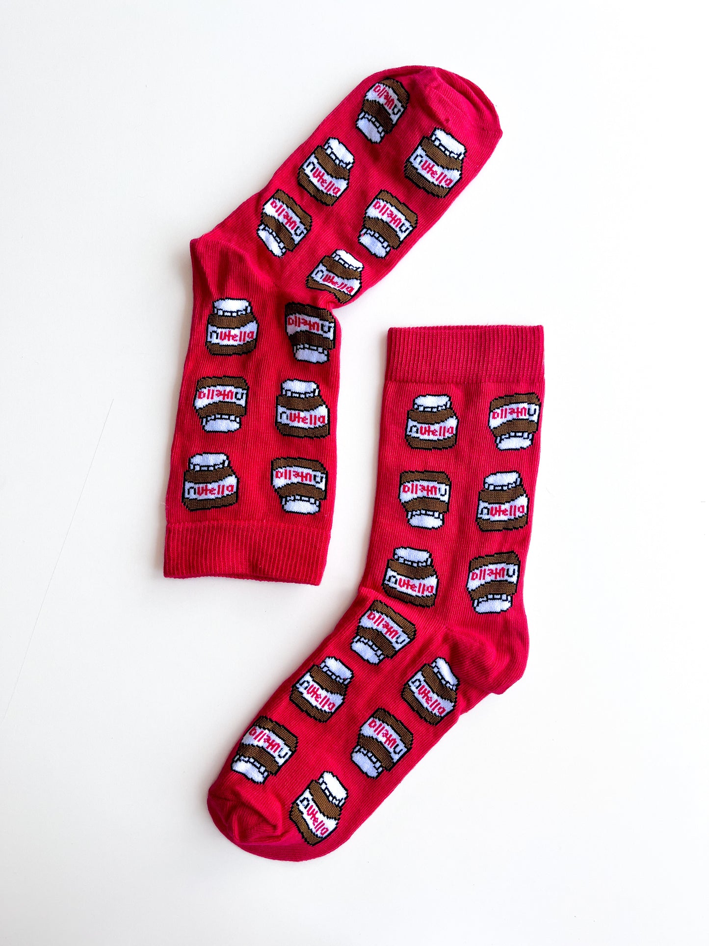 Nutella Detailed Red Colored Socks