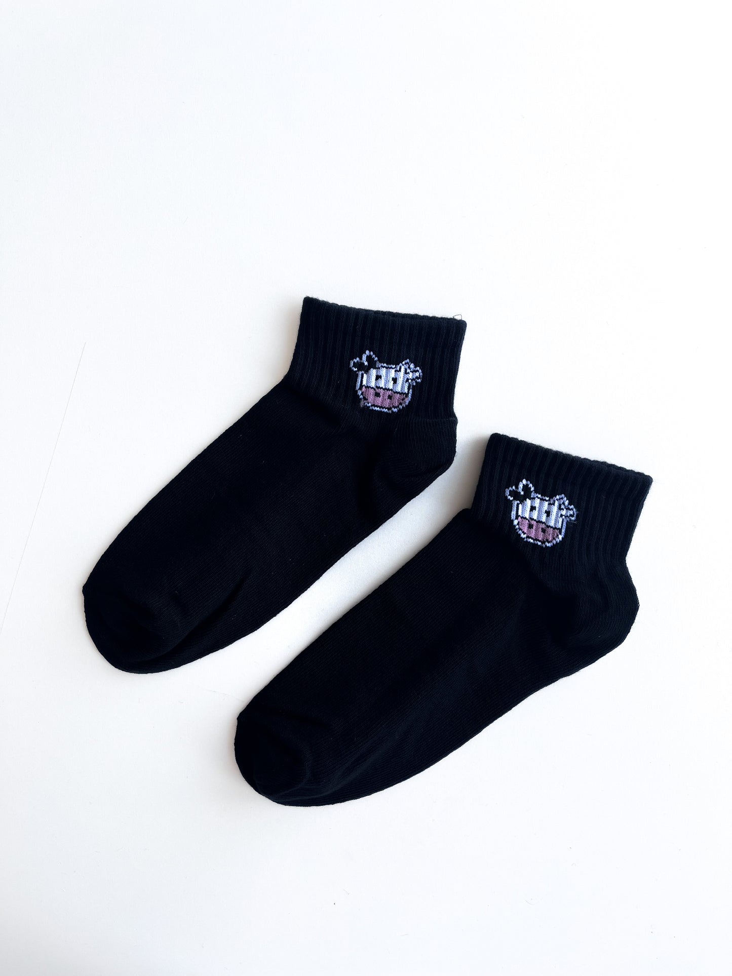 Cow Detailed Booties Socks