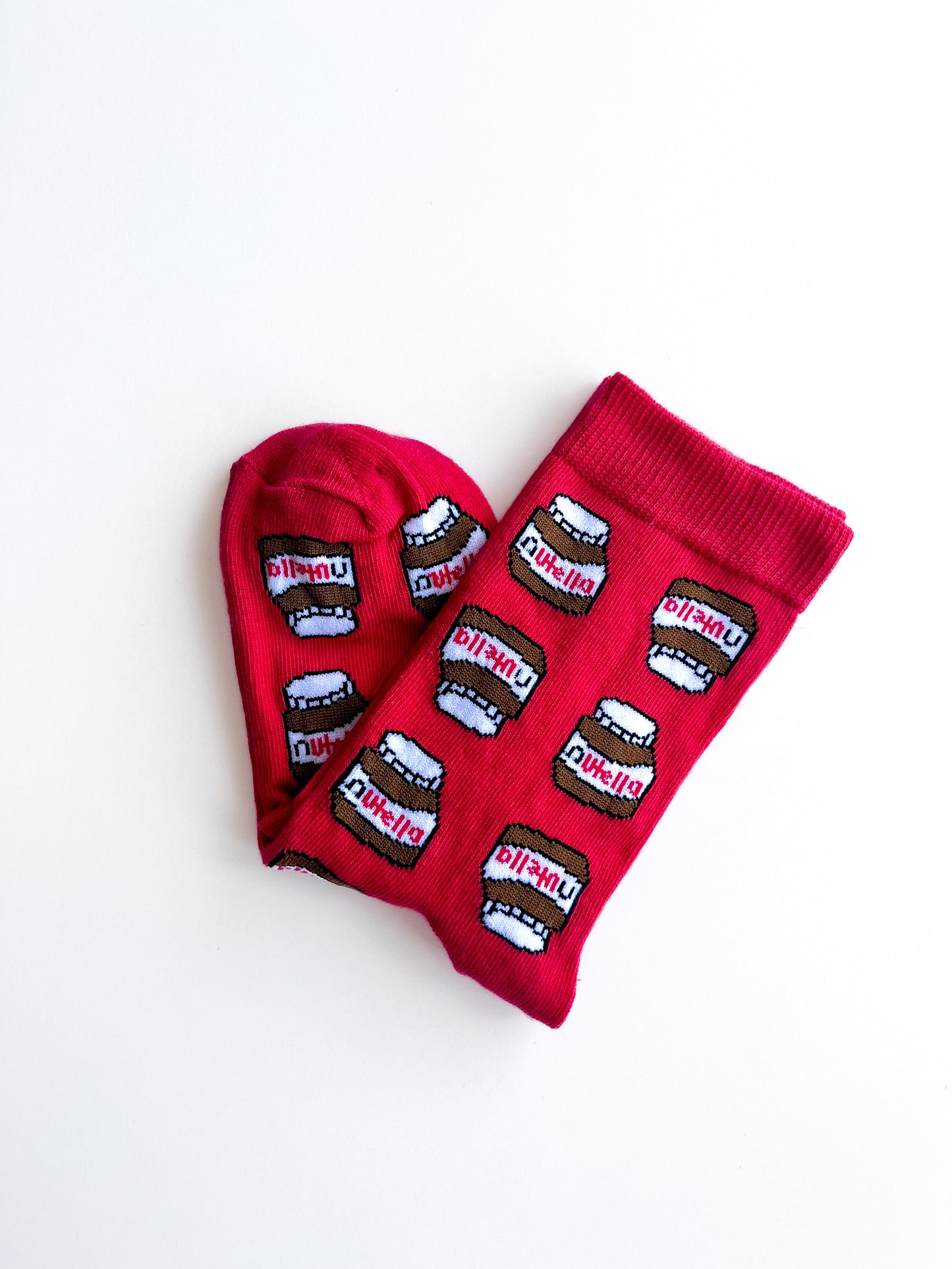 Nutella Detailed Red Colored Socks