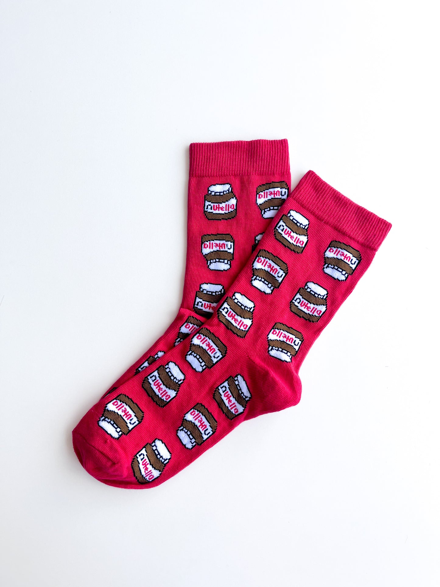 Nutella Detailed Red Colored Socks