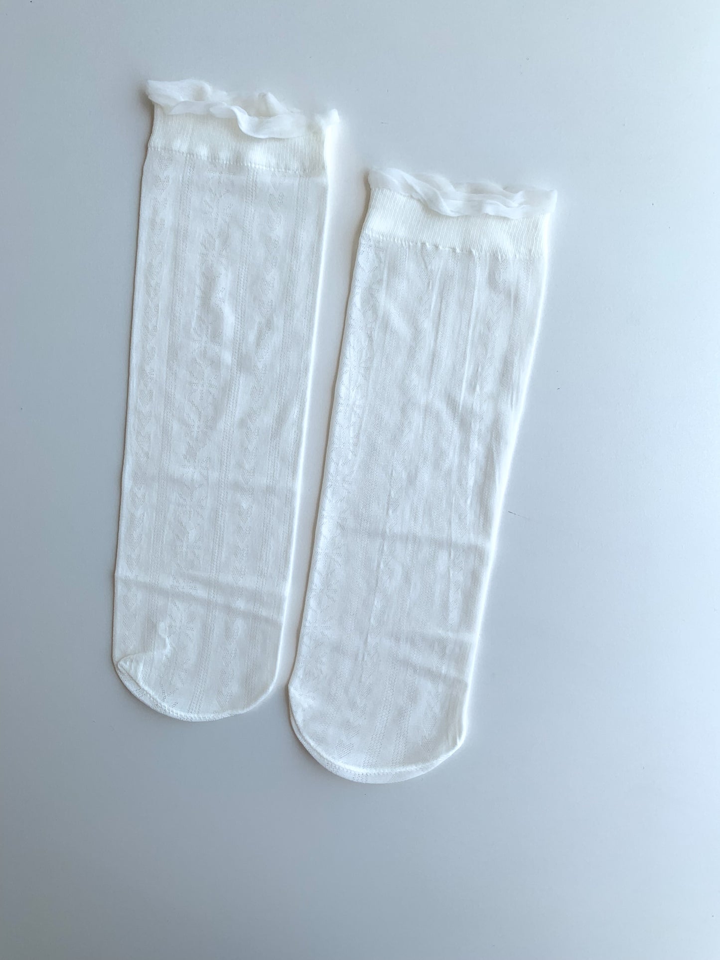 Mixed patterned White Tulle Socks