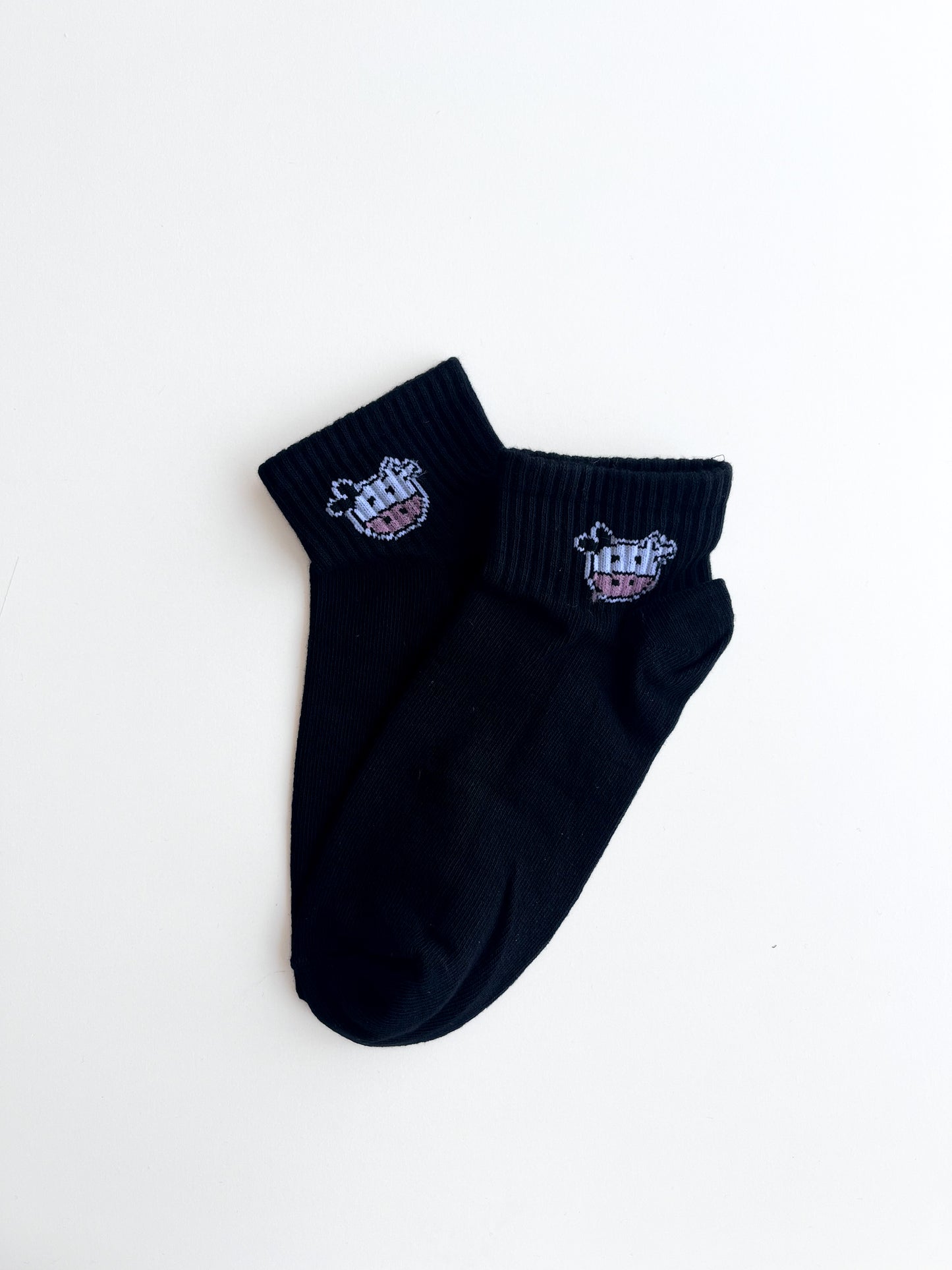 Cow Detailed Booties Socks