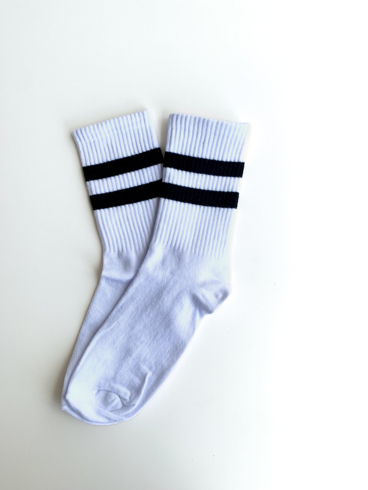Black Striped White Colored Socks