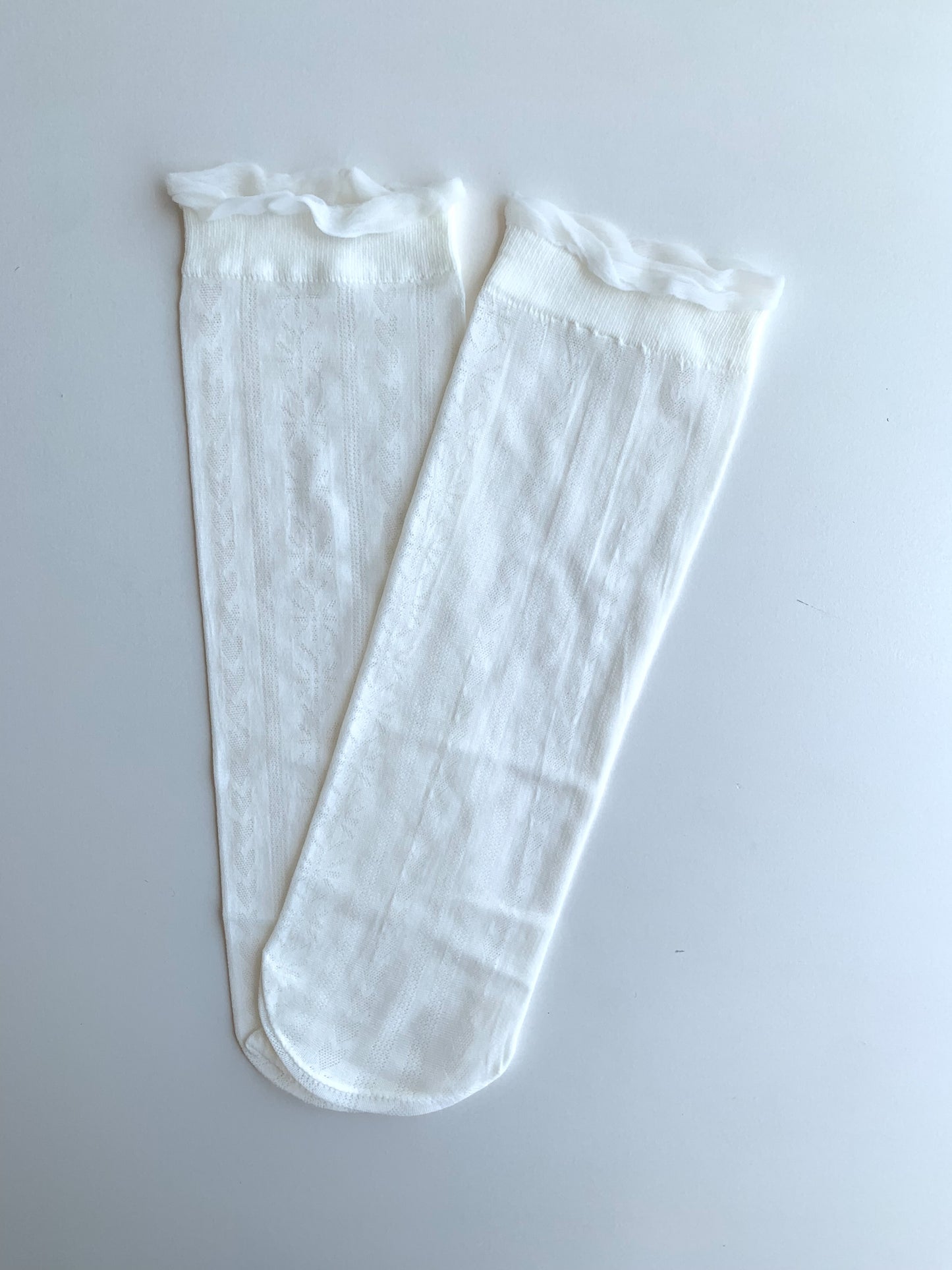Mixed patterned White Tulle Socks