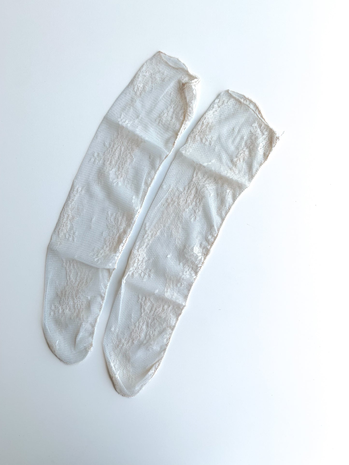 Cream Colored Tulle Socks