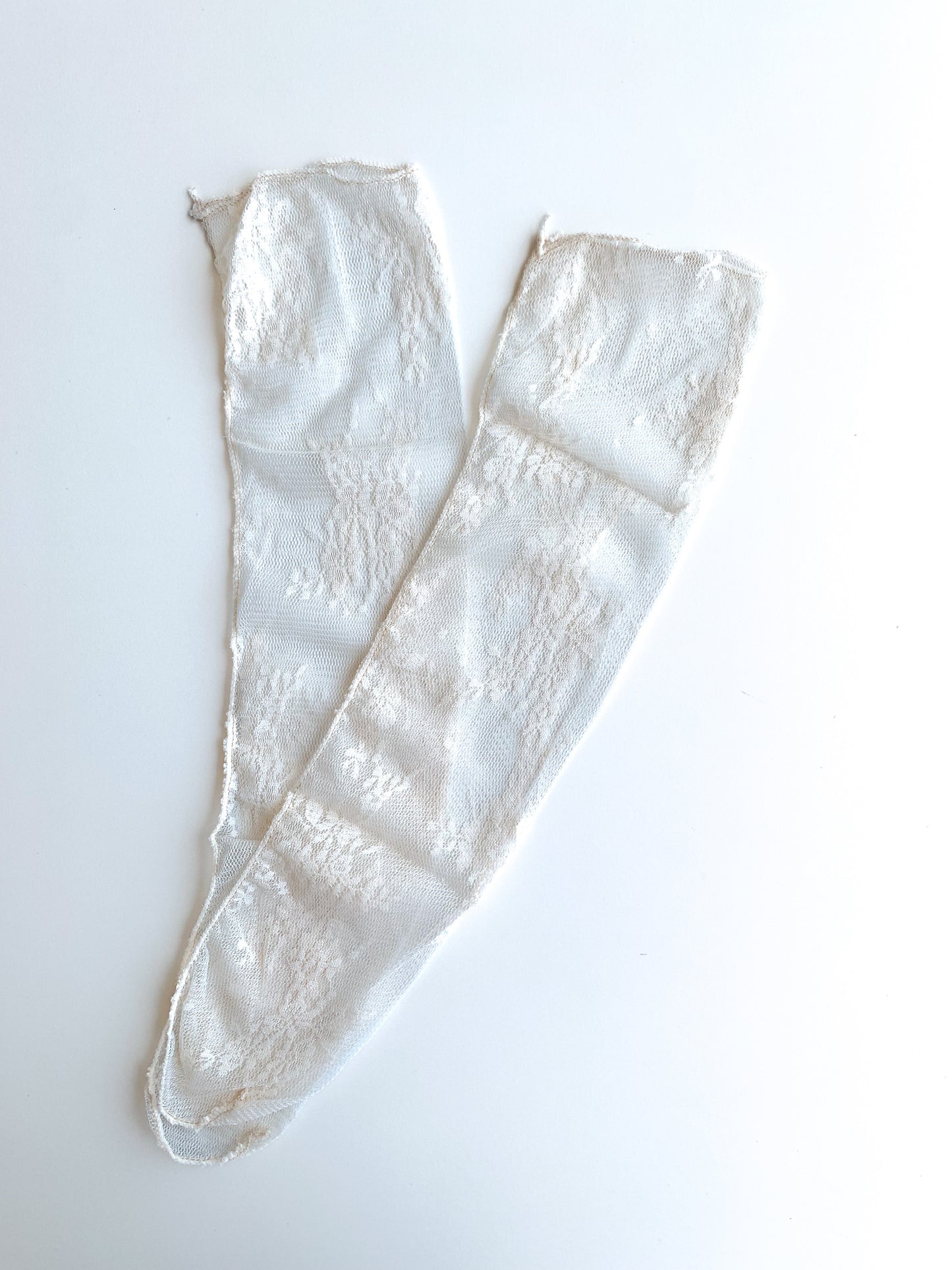 Cream Colored Tulle Socks