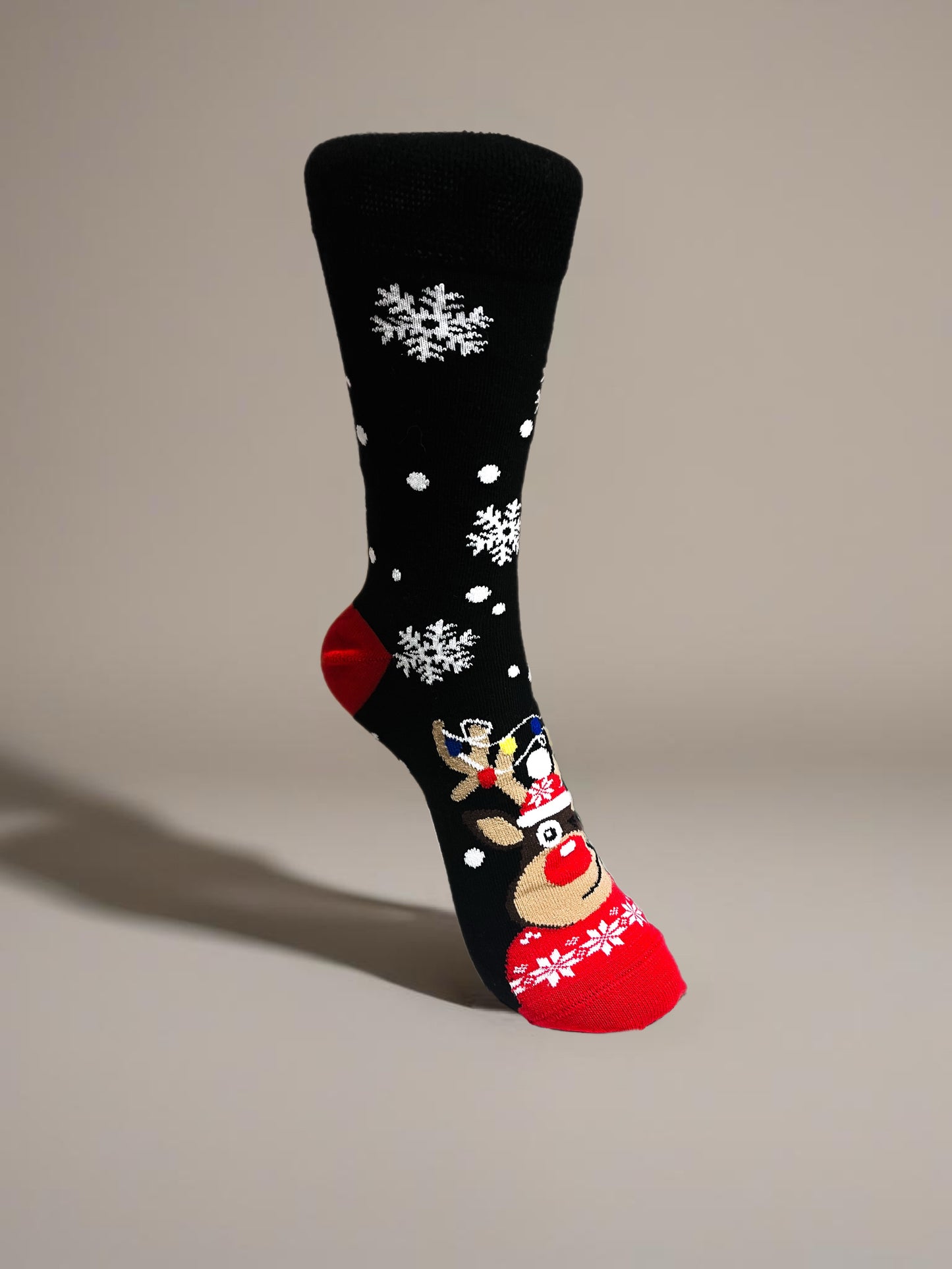 Geyik Detaylı Noel Temalı Soket Çorap