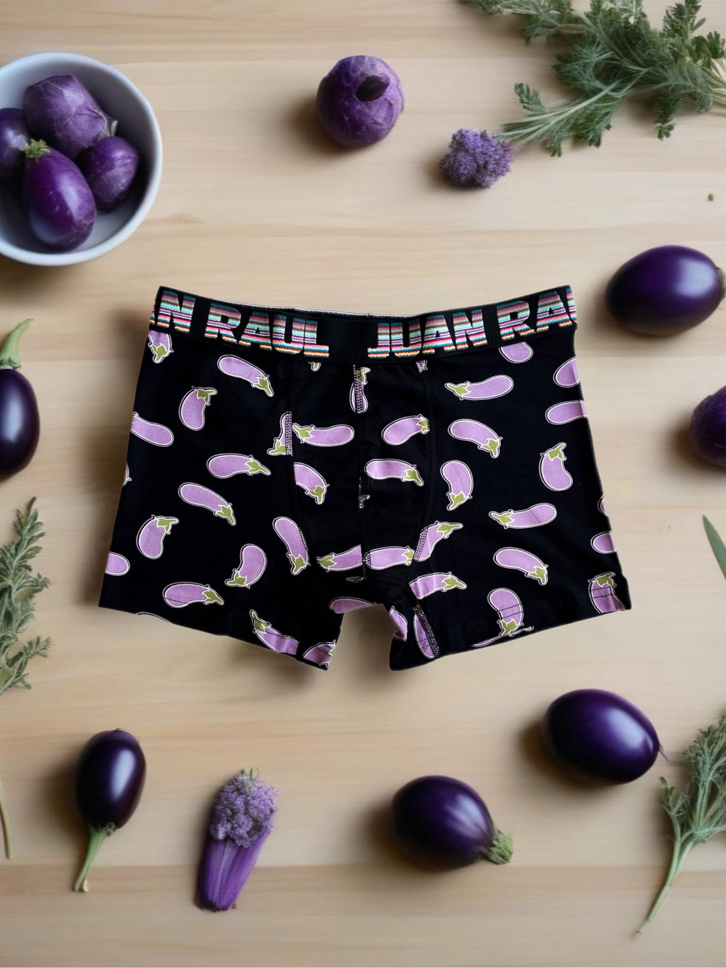 Mor Patlıcan Detaylı Boxer