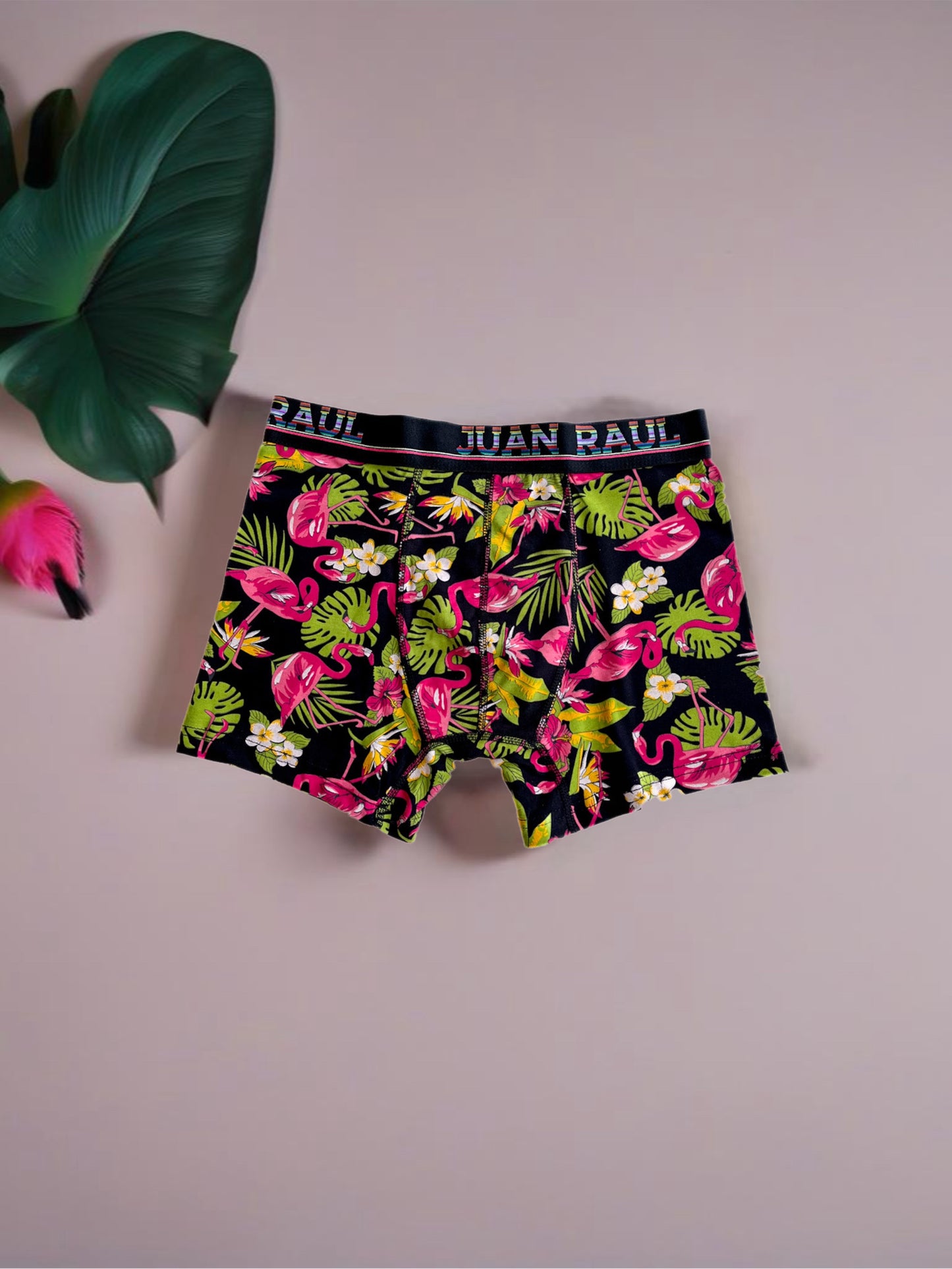 Flamingo Ve Çiçek Detaylı Boxer