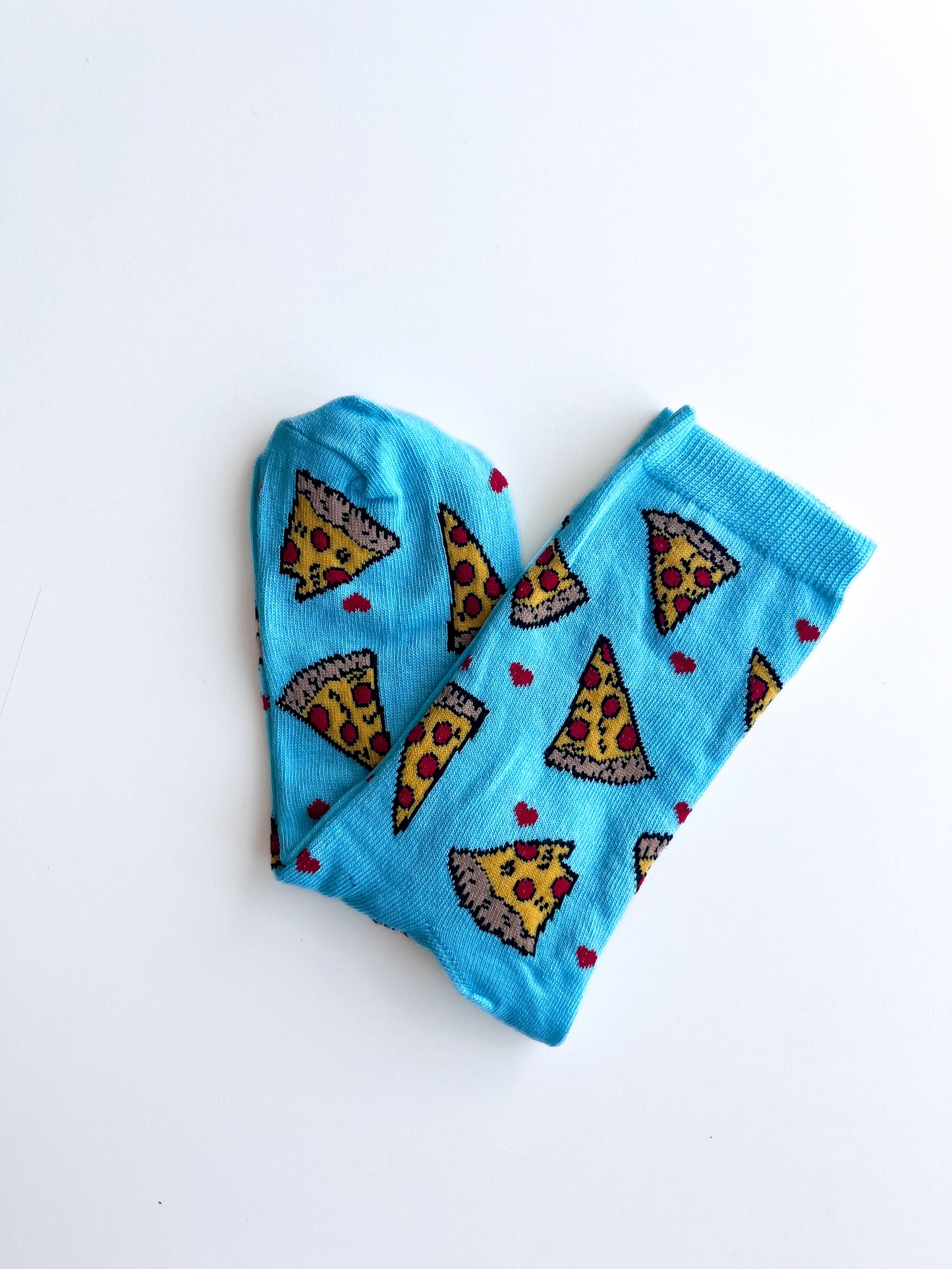 Blue Colored Socks with Pizza Detail