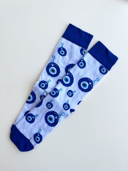 Evil Eye Bead Detailed Socks