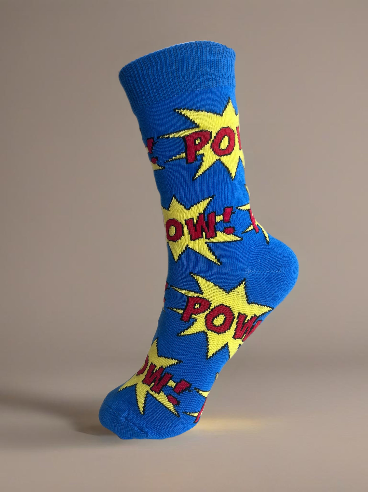 Blue Colored Socks with Pow Detail