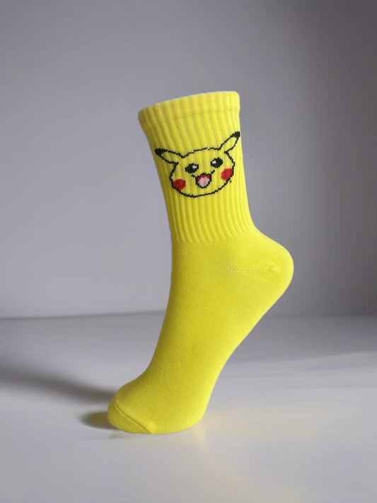 Pikachu Detaylı Sarı Renkli Spor Tenis Çorap