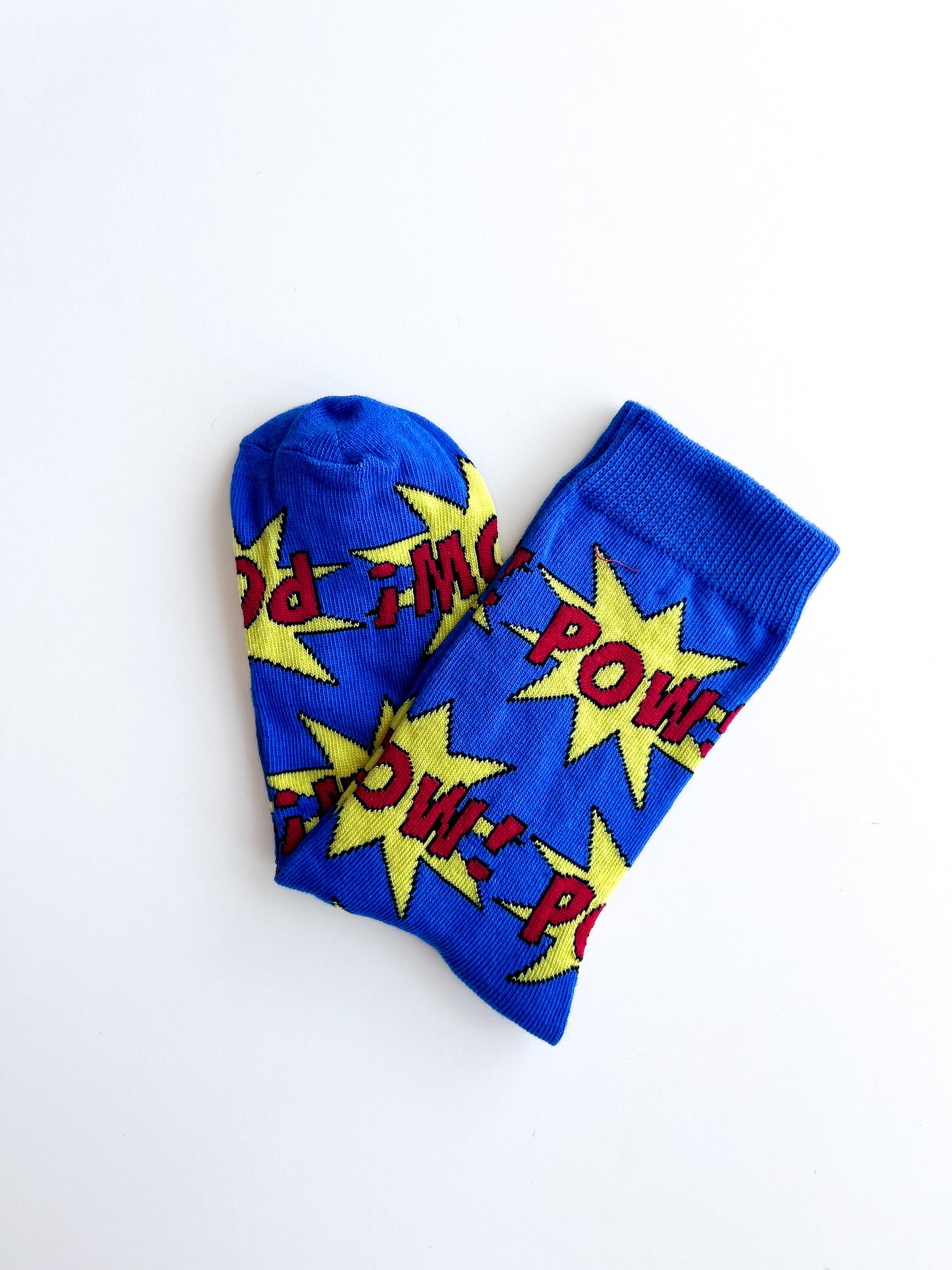 Blue Colored Socks with Pow Detail