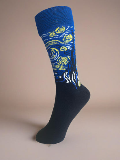 Starry Night Detailed Socks