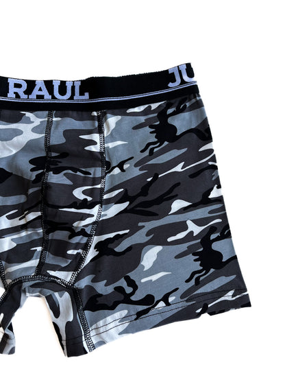 Camouflage patterned boxers